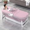 Banheira Ofurô Dobrável Portátil 200 Litros Adulto 117 Cm com Suporte Rosa Vg+ - 2