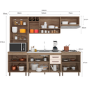 Ver imagem 4 de Jogo de Cozinha Completa Barcelona com Balcão P/pia e Cooktop - Carvalho Oak/off White Poliman