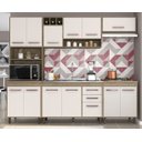 Ver imagem 2 de Jogo de Cozinha Completa Barcelona com Balcão P/pia e Cooktop - Carvalho Oak/off White Poliman