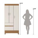 Ver imagem 7 de Kit Guarda Roupa Solteiro 3 Portas Wind Cômoda Astral Amêndola Touch Off White