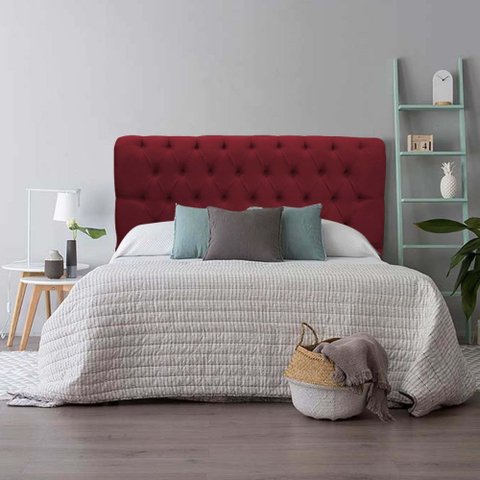 Cabeceira Estofada Capitonê Livia 195cm King Size para Cama Box Corino Vermelho - Gat Magazine