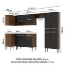 Ver imagem 4 de Armário de Cozinha Completa de Canto 353cm Rustic/Preto Emilly Sun Madesa 01