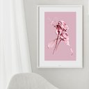Ver imagem 1 de Quadro Flores Rosas de Tinta - 60x48cm:madeira Branca