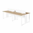 Ver imagem 1 de Mesa de Trabalho Plataforma 4 Lugares 2,40 m X 1,20 m Design Industrial com Caixas de Tomadas