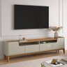 Rack Flip 220cm 4 Portas para Tv até 75 Polegadas Patrimar Cor Off White Cinamomo - 4
