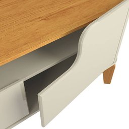 Rack Flip 220cm 4 Portas para Tv até 75 Polegadas Patrimar Cor Off White Cinamomo - 3