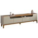 Ver imagem 1 de Rack Flip 220cm 4 Portas para Tv até 75 Polegadas Patrimar Cor Off White Cinamomo