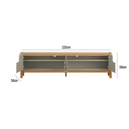 Rack Flip 220cm 4 Portas para Tv até 75 Polegadas Patrimar Cor Off White Cinamomo - 2