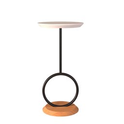 Mesa de Apoio Lateral Canto Fanny Maior Madeira com Estrutura Metal - 3