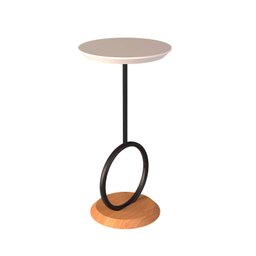Mesa de Apoio Lateral Canto Fanny Maior Madeira com Estrutura Metal - 2