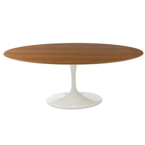 Mesa de Jantar Tulipa Saarinen Oval 244x137 Cm Tampo Freijó Linn Shop Branco