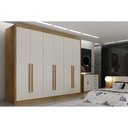 Ver imagem 1 de Guarda Roupa Casal 6 Portas (2 C/ Espelho) e 8 Gavetas Bandeira/himalaia Cumaru/fendi 25 - Novo
