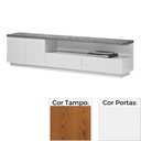 Ver imagem 1 de Rack Sole Universum 220 Cm Laca Branca Brilhante com Carvalho Mel