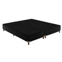 Ver imagem 1 de Cama Box Base Queen Sommier Rústico Bordado Black (158x198x30) - Paropas