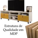 Ver imagem 4 de Rack Bancada para Tv de até 65 2 Gavetas Galena Off White/naturale