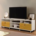 Ver imagem 5 de Rack Bancada para Tv de até 65 2 Gavetas Galena Off White/naturale