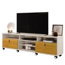 Ver imagem 1 de Rack Bancada para Tv de até 65 2 Gavetas Galena Off White/naturale