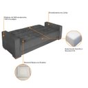 Ver imagem 4 de Sofá Cama 3 Lugares Jobim Linho - Doce Sonho Móveis SOFÁ CAMA SOFÁ 3 LUGARES Cinza Escuro