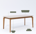 Ver imagem 4 de Mesa de Jantar Ficus 1,80x0,90m em Vidro Off White e Madeira Tauari MDF