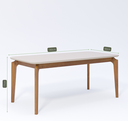Ver imagem 3 de Mesa de Jantar Ficus 1,80x0,90m em Vidro Off White e Madeira Tauari MDF
