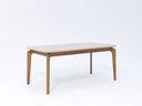 Ver imagem 1 de Mesa de Jantar Ficus 1,80x0,90m em Vidro Off White e Madeira Tauari MDF