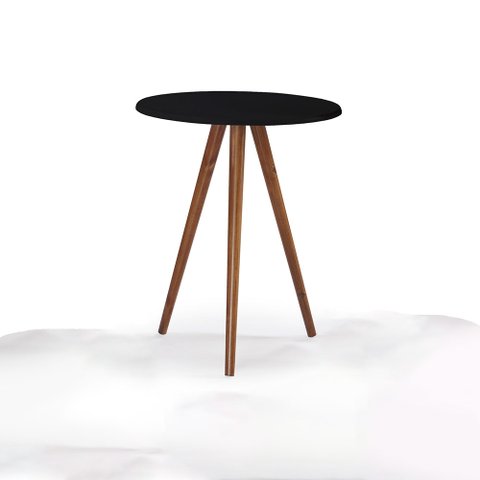 Mesa de Apoio Média Tripé Pé Palito Hannover - Preto/imbuia Glazer