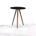 Ver imagem 1 de Mesa de Apoio Média Tripé Pé Palito Hannover - Preto/imbuia Glazer