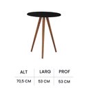 Ver imagem 3 de Mesa de Apoio Média Tripé Pé Palito Hannover - Preto/imbuia Glazer