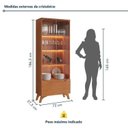 Ver imagem 3 de Conjunto Escritório 3 Peças com Cristaleira LED e Escrivaninha MDF Naturalle Yescasa