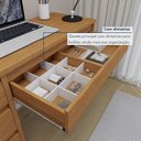 Ver imagem 5 de Conjunto Escritório 3 Peças com Cristaleira LED e Escrivaninha MDF Naturalle Yescasa