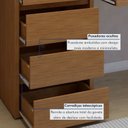 Ver imagem 7 de Conjunto Escritório 3 Peças com Cristaleira LED e Escrivaninha MDF Naturalle Yescasa
