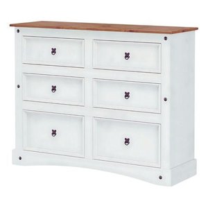 Cômoda Branco 6 Gavetas Madeira Maciça:branco