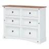Cômoda Branco 6 Gavetas Madeira Maciça:branco - 1