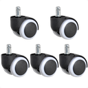 Ver imagem 1 de Kit com 5 Rodinhas para Cadeiras de Escritório Revestidas em Pu