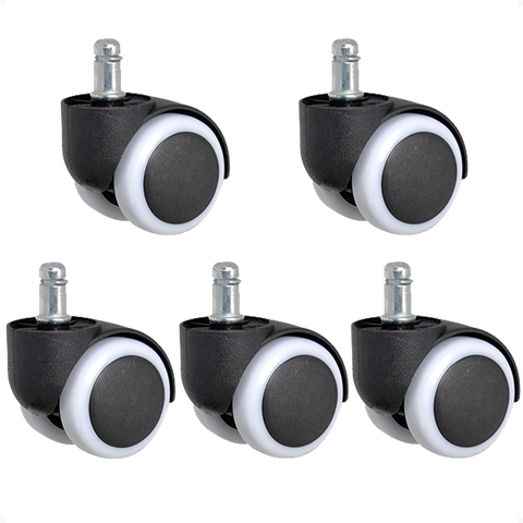 Kit com 5 Rodinhas para Cadeiras de Escritório Revestidas em Pu