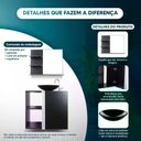 Ver imagem 4 de Gabinete Armário para banheiro Preto e Cuba + Espelho Harpia
