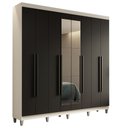 Ver imagem 3 de Guarda-Roupa Casal com Pés 8 Portas Batentes com Espelho Saturno Madesa