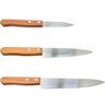 Kit Jogo Faqueiro Facas Cozinha Churrasco Cabo Madeira 3 Peças - 3