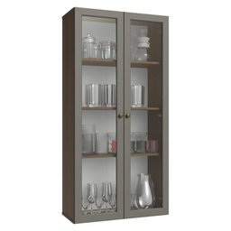 Cristaleira Suspensa 70 Cm 2 Portas de Vidro Vik Madesa - 1