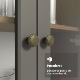 Cristaleira Suspensa 70 Cm 2 Portas de Vidro Vik Madesa - 11