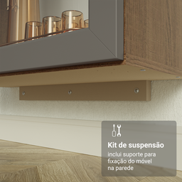Cristaleira Suspensa 70 Cm 2 Portas de Vidro Vik Madesa - 10