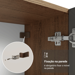 Cristaleira Suspensa 70 Cm 2 Portas de Vidro Vik Madesa - 12