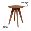 Ver imagem 4 de Mesa de Canto Redonda 60 cm X 65 cm Retrô Sala e Quarto 100% MDF Dalla Costa Cor:Pinhão