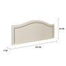 Cabeceira Queen Curva Luxo 160x60 Suede Off White - Tachas Fumê - 3