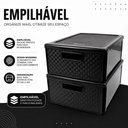 Ver imagem 4 de Caixa Gaveteiro Rattan Organizador Modular Empilhavel Multiuso com Gaveta para Sapateira Closet e Gu
