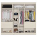Ver imagem 3 de Guarda-Roupa Casal Oslo 6 Portas 4 Gavetas 100% Mdf Off White - Madermaques
