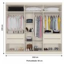 Ver imagem 4 de Guarda-Roupa Casal Oslo 6 Portas 4 Gavetas 100% Mdf Off White - Madermaques