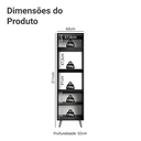 Ver imagem 3 de Torre Quente 60 cm 2 Portas 2 Nichos com Pés Preto Nice Madesa