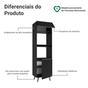 Ver imagem 4 de Torre Quente 60 cm 2 Portas 2 Nichos com Pés Preto Nice Madesa