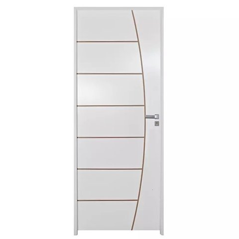 Porta de Madeira Semi-oca Primer Belíssima Frisada Bat11 Cm Eco Fech Int Modena-210x82 Lado Esquerdo